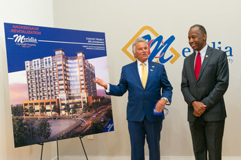 From the left: George M. Capodalgi, Managing Member CPC Company and Meridia Living and Dr. Ben Carson, Secretary of HUD